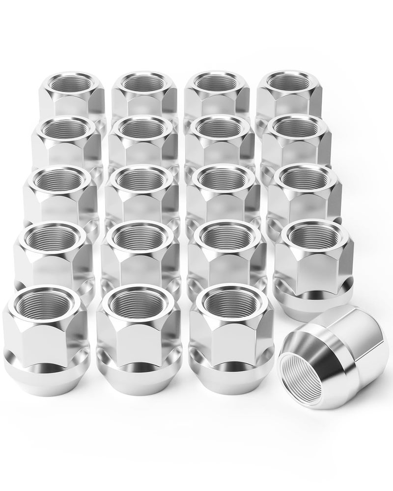 Orion Motor Tech صواميل العجلات المفتوحة من أوريون موتور تكنولوجي 1/2"-20، 3/4" 19 مم سداسي 0.84x0.9 بوصة مطلية بالكروم متوافقة مع دودج داكوتا رام تشارجر فورد برونكو إكسبلورر F-150 جيب رانجلر، مجموعة من 20 - Image 1